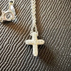 Judith Jack Pave Mini Cross Necklace